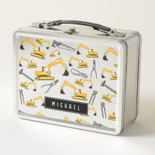 Lunch Box Camions et outils de construction d'excavateur Nom