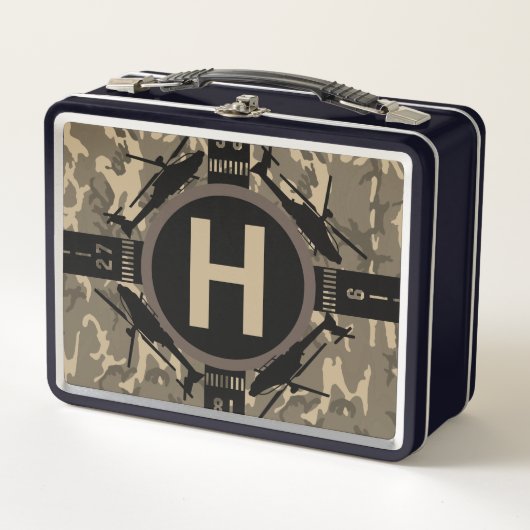 Lunch Box Camo Hélicoptère Désert Personnalisé (Devant)