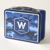 Lunch Box Camouflage Bleu Camo Motif de l'armée Monogramme G (Devant)