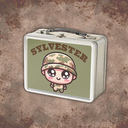 Lunch Box Camouflage de l'armée de Cute Kawaii Monogramme su