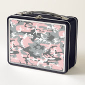 Lunch Box Camouflage rose et gris, Militaire, Armée (Devant)
