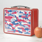 Lunch Box Camouflage rouge blanc et bleu (En situation)