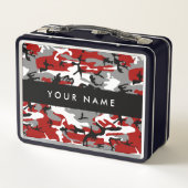 Lunch Box Camouflage rouge et gris Votre nom Personnaliser (Dos)