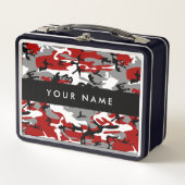 Lunch Box Camouflage rouge et gris Votre nom Personnaliser (Devant)