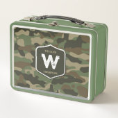 Lunch Box Camouflage vert Camo Motif de l'armée Monogramme (Devant)