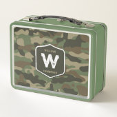 Lunch Box Camouflage vert Camo Motif de l'armée Monogramme (Dos)