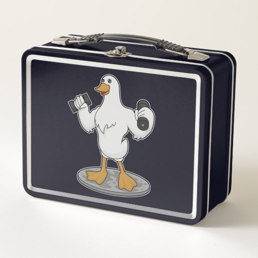 Lunch Box Canard comme Bodybuilder avec des cloches (Devant)