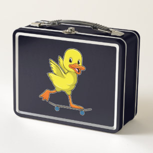Lunch Box Canard comme patineur avec skateboard