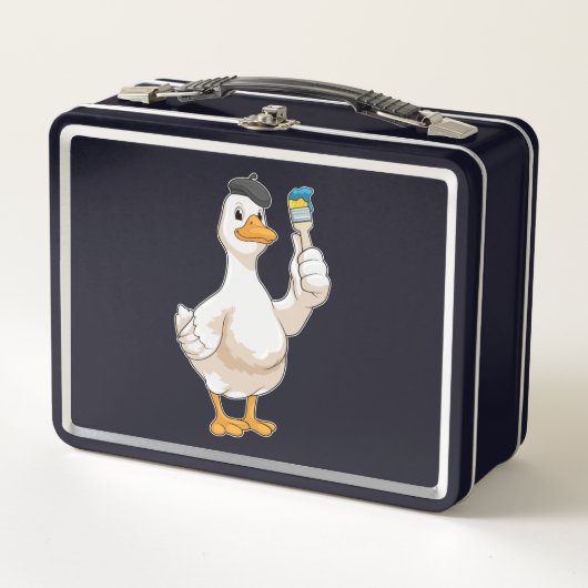Lunch Box Canard comme peintre avec pinceau (Devant)