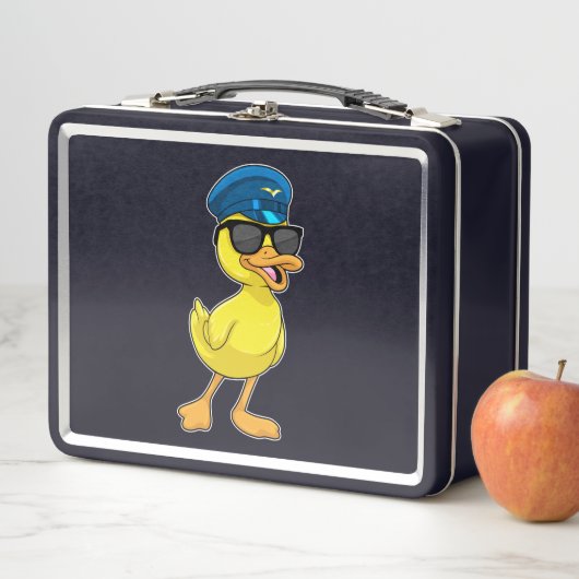 Lunch Box Canard comme pilote avec casquette pilote (En situation)