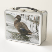 Lunch Box Canard gris sur la nuit du lac (Devant)