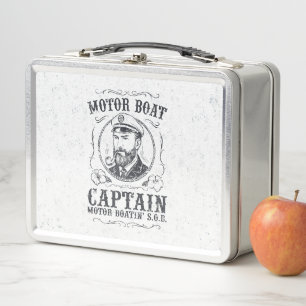 Lunch Box Capitaine de bateau à moteur drôle Pontoon bateau