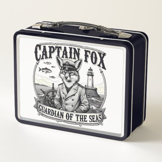 Lunch Box Captain Fox Guardian of Seas Nautical Design (Dos)