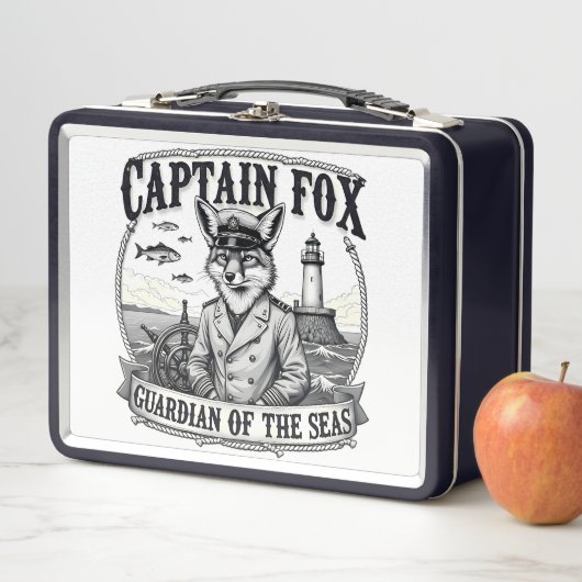 Lunch Box Captain Fox Guardian of Seas Nautical Design (En situation)
