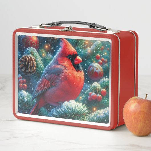 Lunch Box Cardinal de Noël/hiver (En situation)