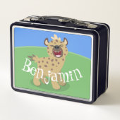 Lunch Box Caricature amusante hyena riant illustration (Dos)