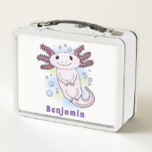 Lunch Box Caricature axolotl rose adorable (Dos)