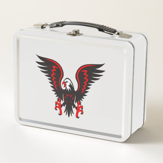Lunch Box Caricature colorée aigle rouge et noir (Devant)