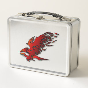 Lunch Box Caricature colorée faucons d'aigle rouge et noir f