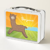 Lunch Box Caricature d'alpaga brun joli (Dos)
