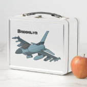 Lunch Box Caricature d'avion de chasse militaire (En situation)