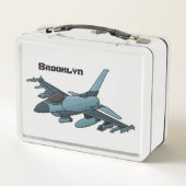 Lunch Box Caricature d'avion de chasse militaire (Dos)