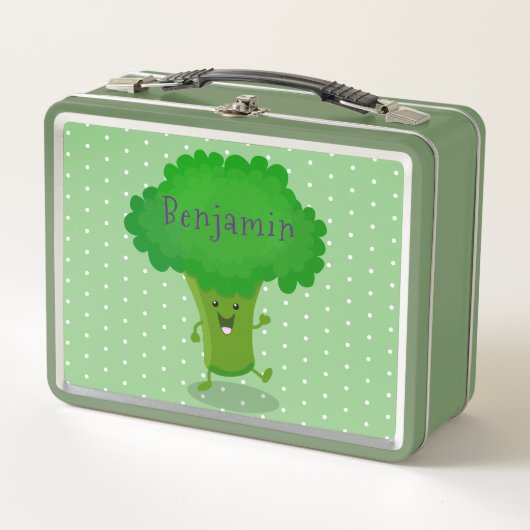 Lunch Box Caricature de brocoli dansant Cute kawaii (Devant)