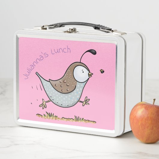 Lunch Box Caricature de caille californienne joliment exécut (En situation)