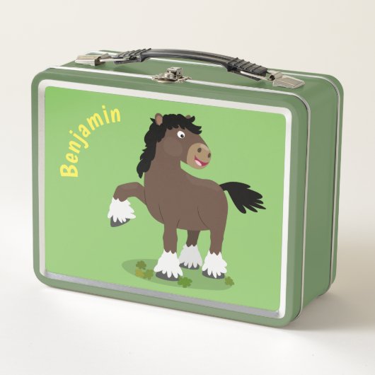 Lunch Box Caricature de cheval de trait de Cute Clydesdale (Devant)