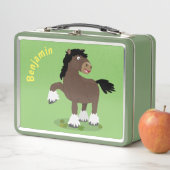 Lunch Box Caricature de cheval de trait de Cute Clydesdale (En situation)
