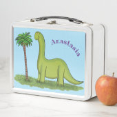Lunch Box Caricature de dinosaure de brontosaurus vert migno (En situation)