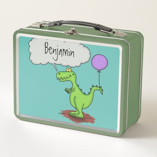 Lunch Box Caricature de dragon dragon drôle et vert respiran (Devant)