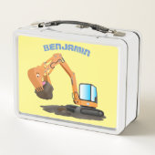 Lunch Box Caricature de la pelle orange (Dos)