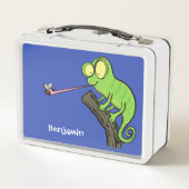 Lunch Box Caricature de lézard de caméléon vert joyeux (Dos)