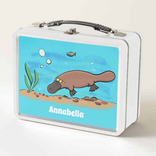 Lunch Box Caricature de natation de Cute platypus (Devant)