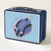 Lunch Box Caricature de nudibranche bleu mignon (Dos)