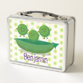 Lunch Box Caricature de pois et pois vert doux (Dos)