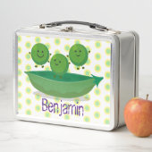 Lunch Box Caricature de pois et pois vert doux (En situation)