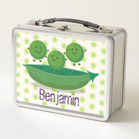 Lunch Box Caricature de pois et pois vert doux (Devant)