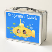 Lunch Box Caricature de poisson sous-marin jaune mignon (Dos)