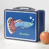 Lunch Box Caricature de poisson tropical guppy très chic (En situation)