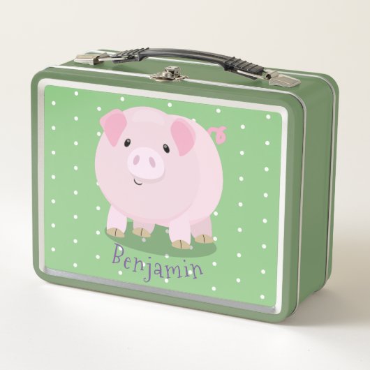 Lunch Box Caricature de porc mignon rose pot vendue (Devant)