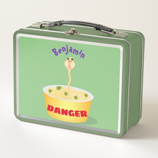 Lunch Box Caricature de serpent aux nouilles mignonnes illus (Devant)
