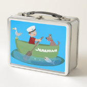 Lunch Box Caricature de voilier et de canot à rames garçon m (Devant)