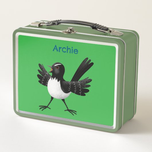 Lunch Box Caricature de Willie Wagtail australienne personna (Devant)