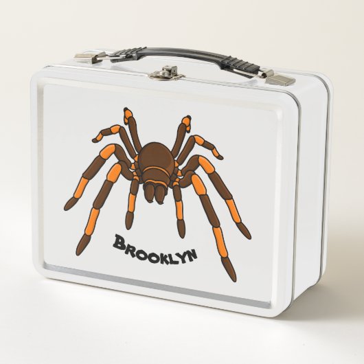 Lunch Box Caricature déplaisante de tarantule brun et orange (Devant)