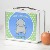 Lunch Box Caricature d'hippo très heureuse (En situation)