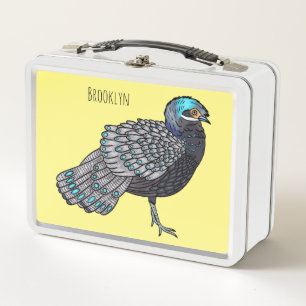 Lunch Box Caricature d'oiseau de faisan paon de Bornéo