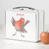 Lunch Box Caricature d'oiseau rouge chantant mignon (En situation)