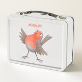 Lunch Box Caricature d'oiseau rouge chantant mignon (Dos)